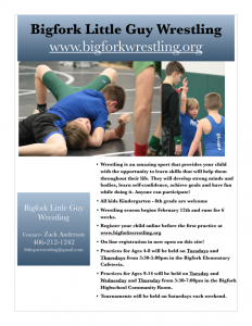 Bigfork Little Guy Wrestling Flyer